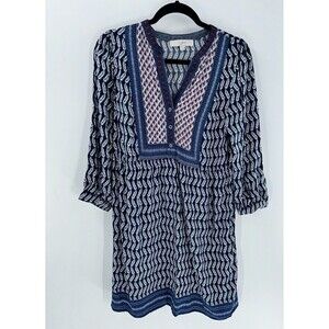 Women's Loft Boho Leaf Puff Sleeve Dress Size S